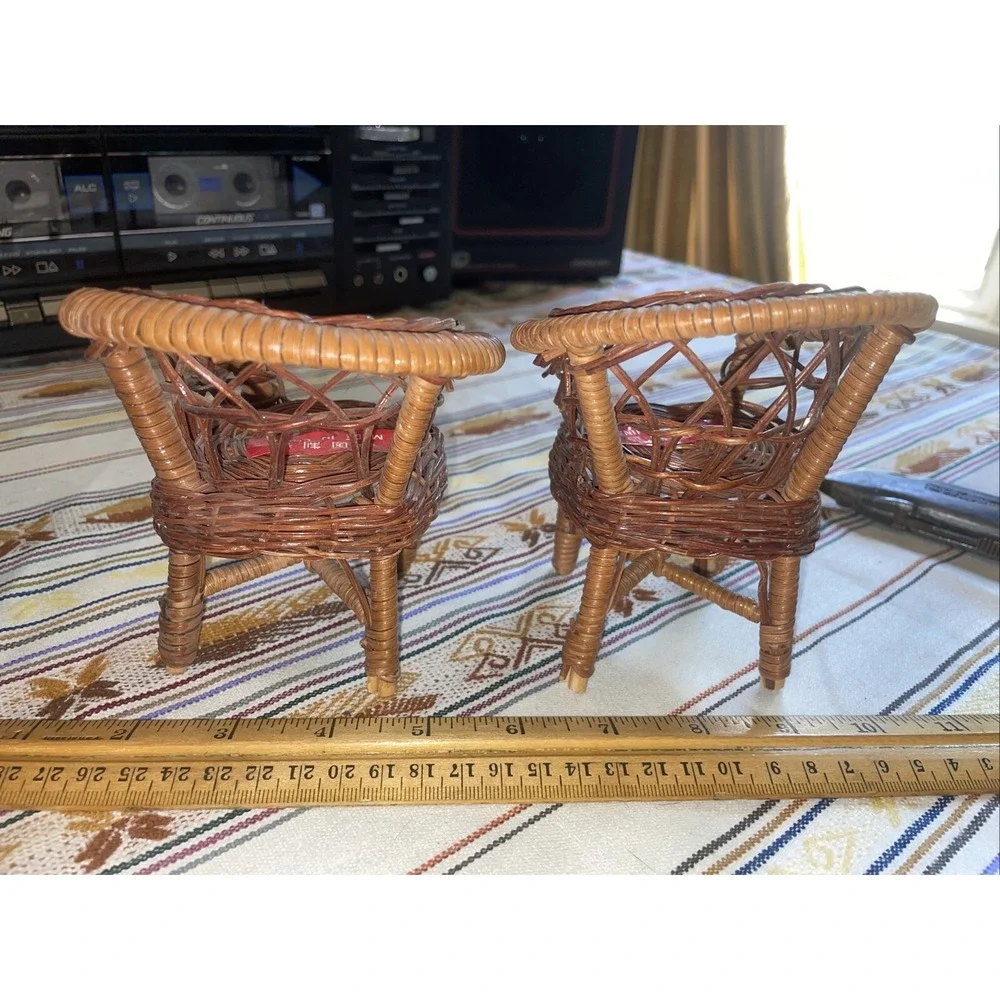 5 Piece Rattan Wicker‎ Doll Furniture Set